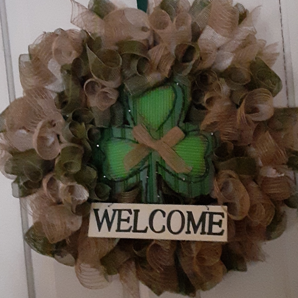 St. Patrick's day welcome wreath